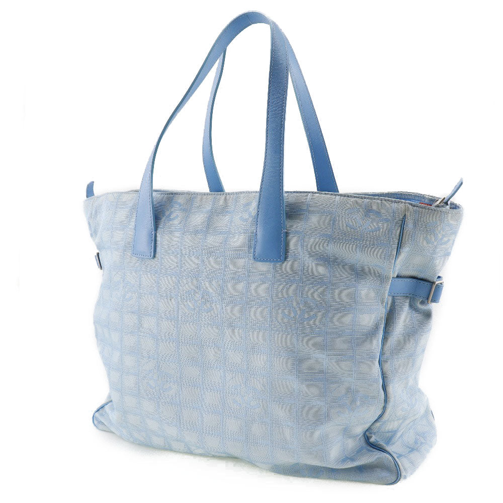 CHANEL Tote Bag A15826 Nylon canvas light blue New travel line Tote TGM Women Used Authentic