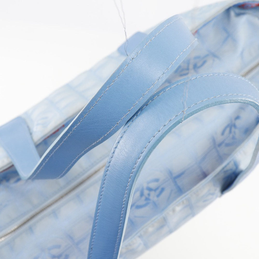 CHANEL Tote Bag A15826 Nylon canvas light blue New travel line Tote TGM Women Used Authentic