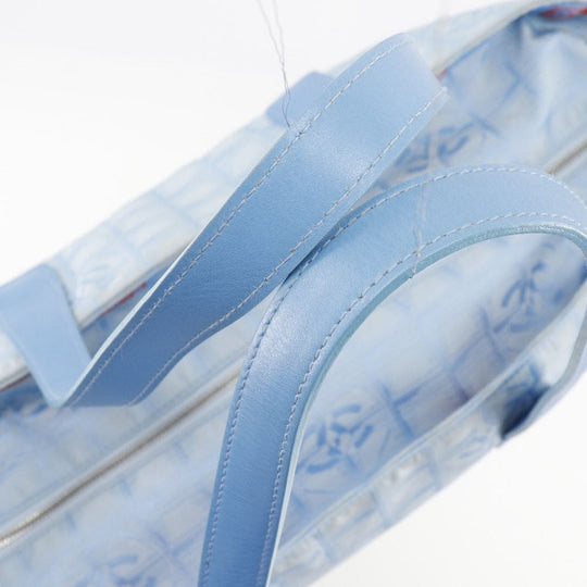CHANEL Tote Bag A15826 Nylon canvas light blue New travel line Tote TGM Women Used Authentic
