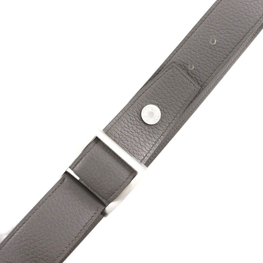HERMES belt Taurillon Clemence gray Serie mens 95 Used Authentic