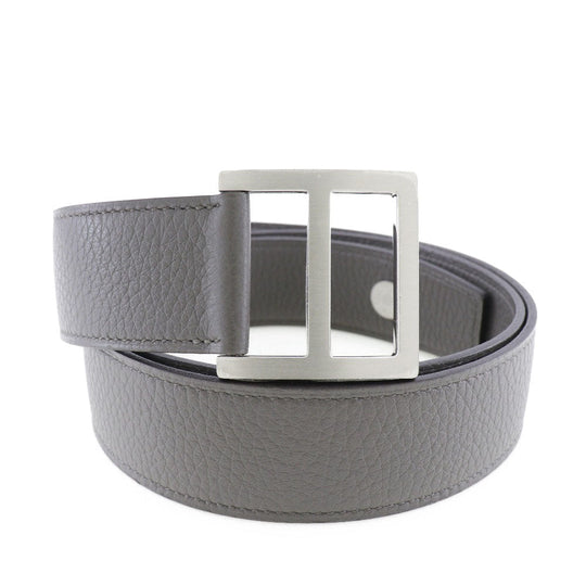 HERMES belt Taurillon Clemence gray Serie mens 95 Used Authentic