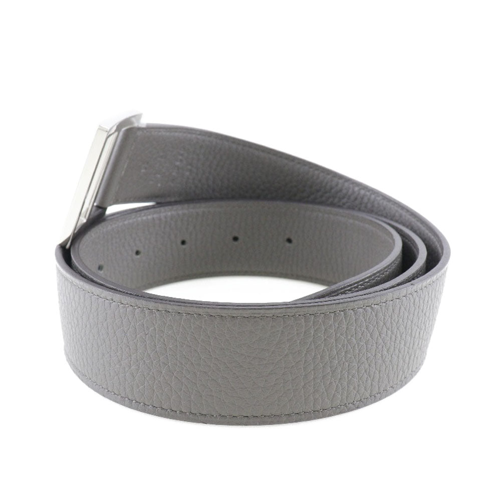 HERMES belt Taurillon Clemence gray Serie mens 95 Used Authentic