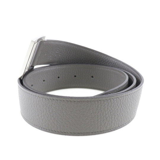 HERMES belt Taurillon Clemence gray Serie mens 95 Used Authentic