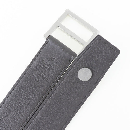 HERMES belt Taurillon Clemence gray Serie mens 95 Used Authentic