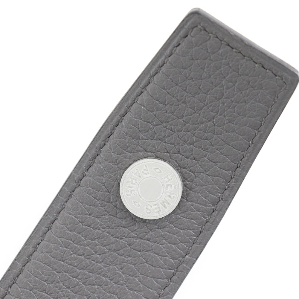 HERMES belt Taurillon Clemence gray Serie mens 95 Used Authentic