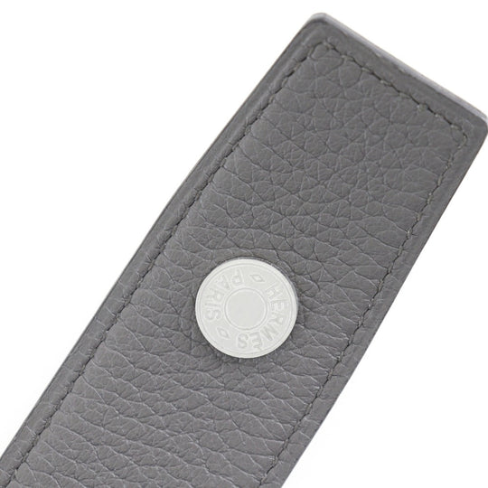 HERMES belt Taurillon Clemence gray Serie mens 95 Used Authentic