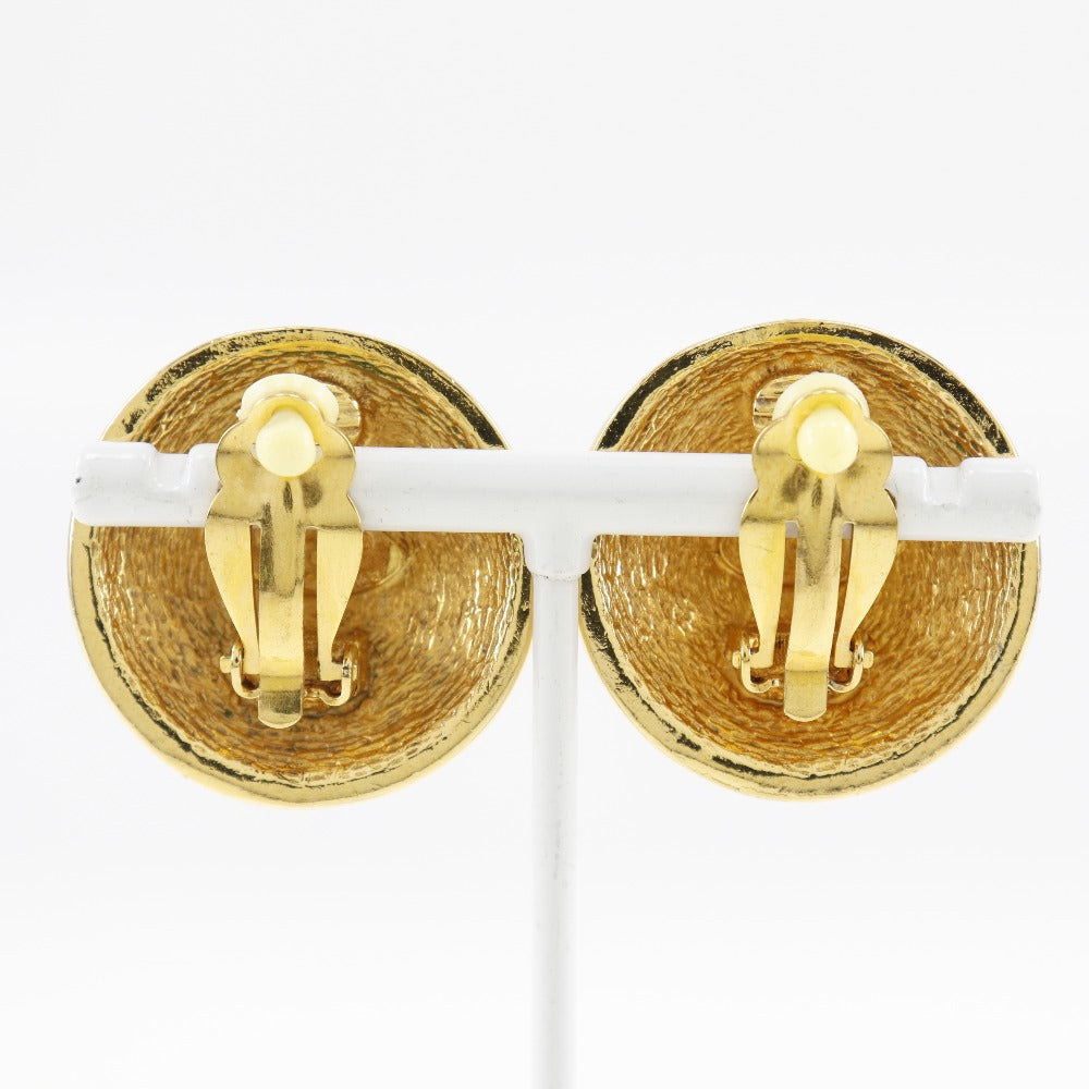 CHANEL Earring Plated Gold gold vintage Matrasse COCO Mark Women Used Authentic