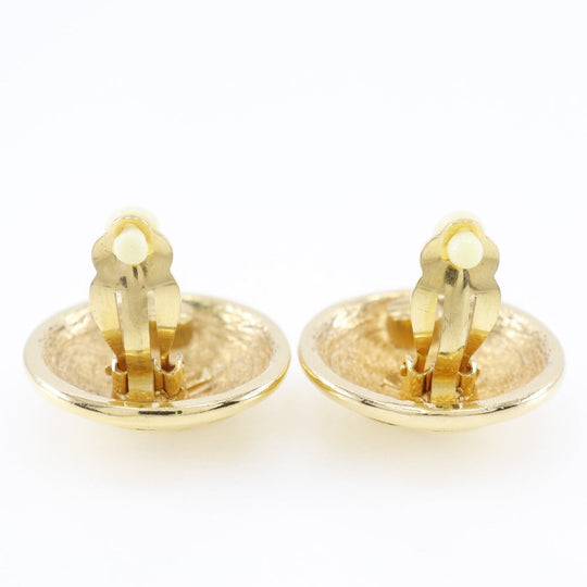 CHANEL Earring Plated Gold gold vintage Matrasse COCO Mark Women Used Authentic