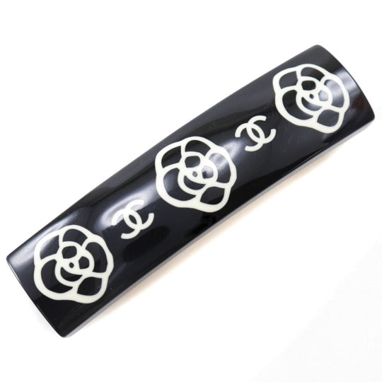CHANEL Valletta plastic black Camelia COCO Mark Women Used Authentic