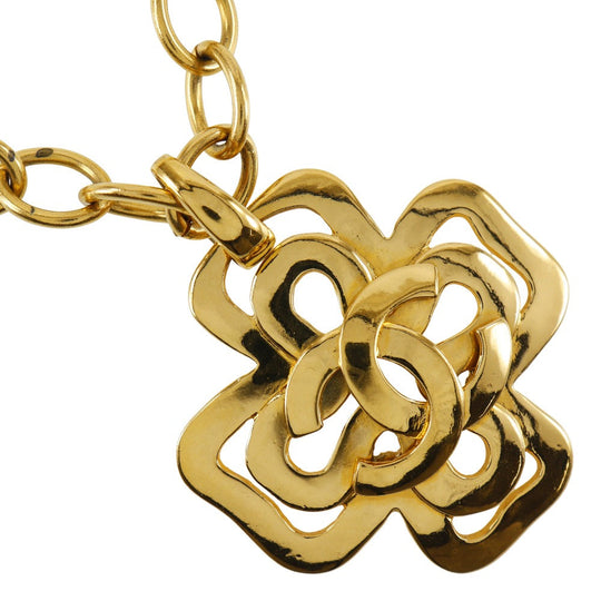 CHANEL Necklace Plated Gold gold vintage cross COCO Mark Women Used Authentic