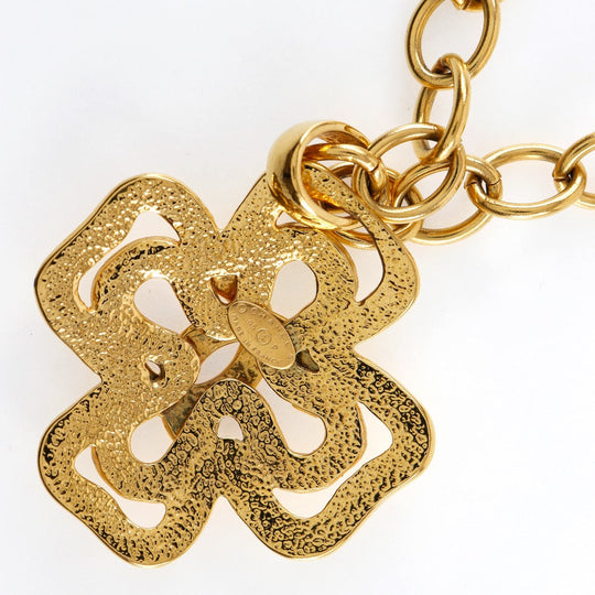 CHANEL Necklace Plated Gold gold vintage cross COCO Mark Women Used Authentic