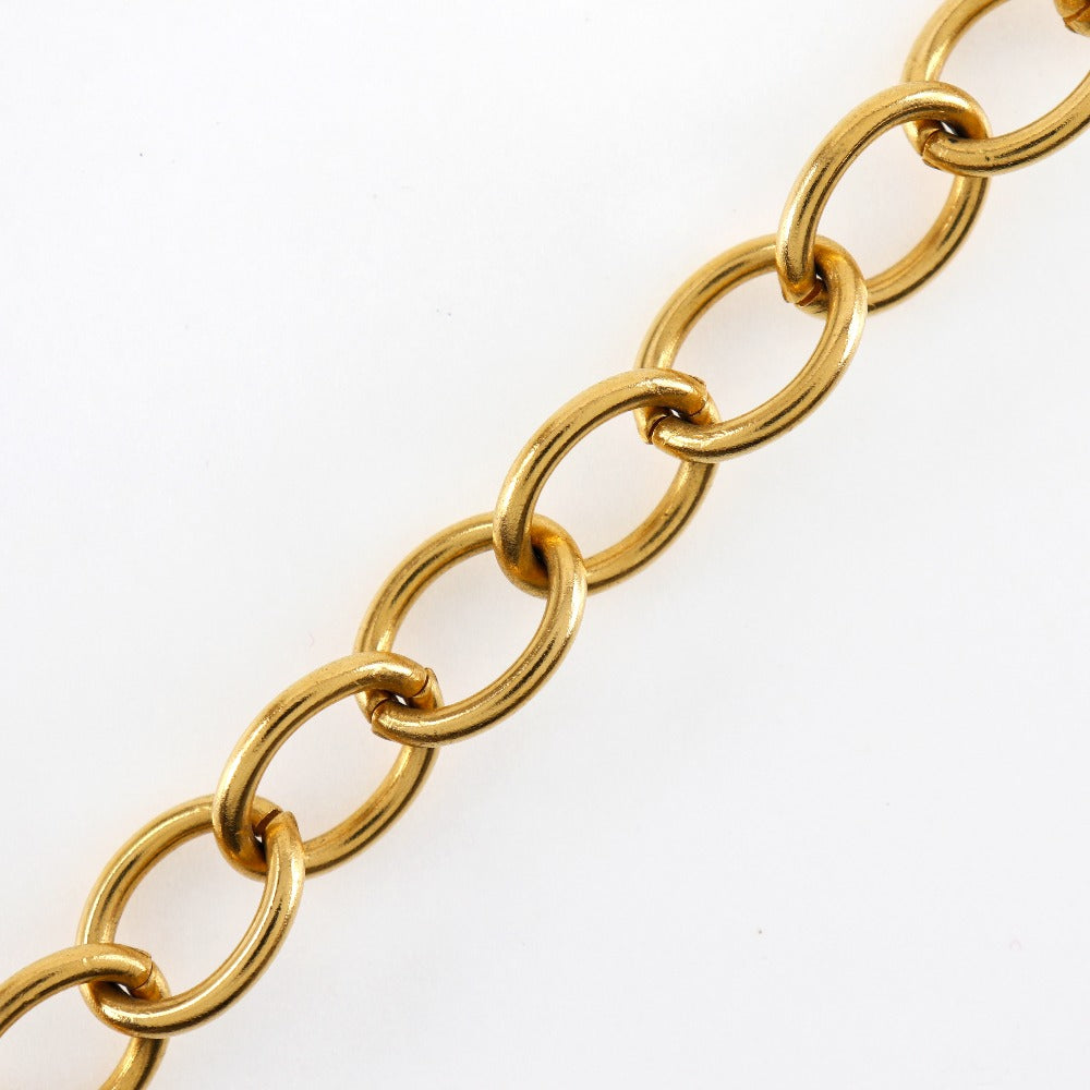 CHANEL Necklace Plated Gold gold vintage cross COCO Mark Women Used Authentic