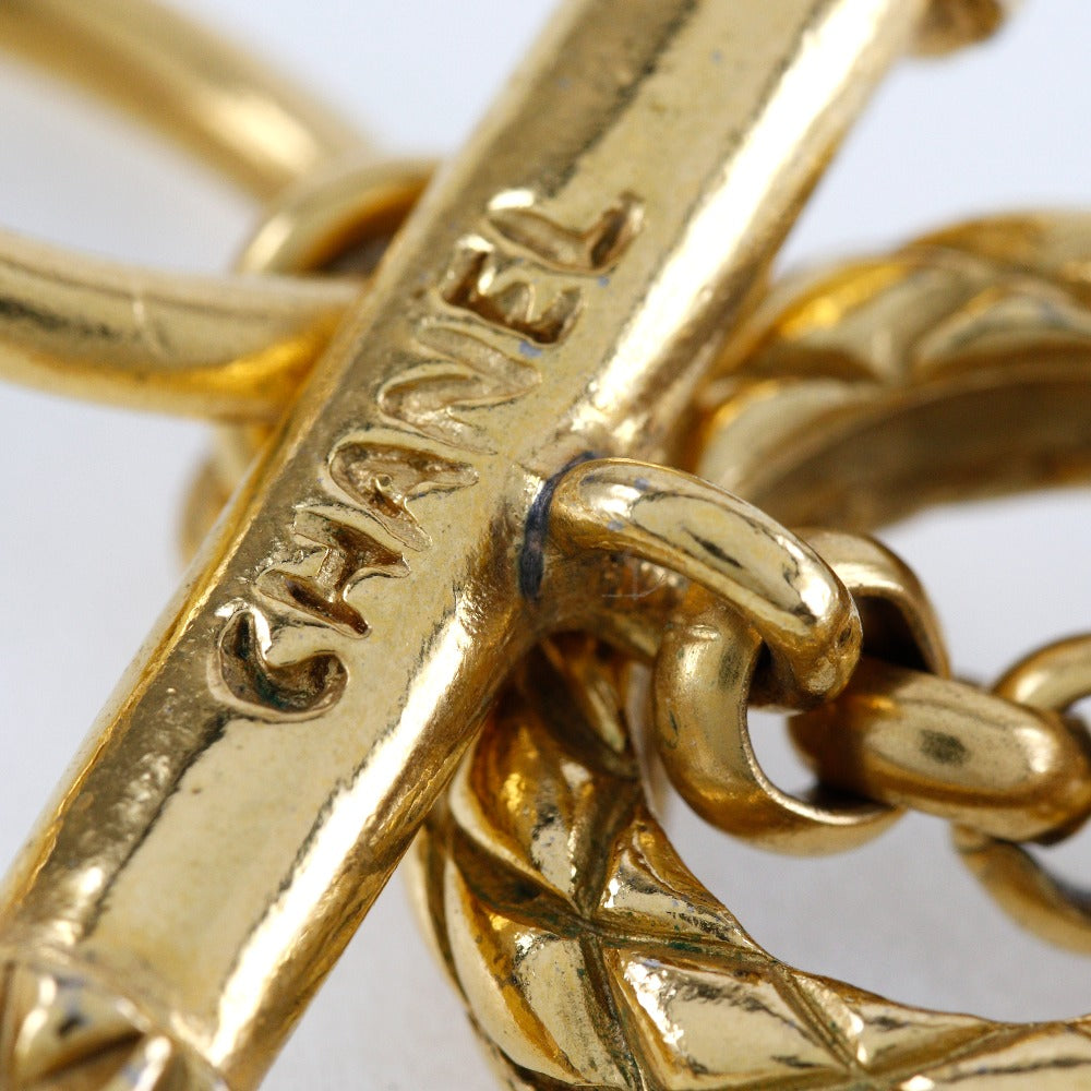 CHANEL Necklace Plated Gold gold vintage cross COCO Mark Women Used Authentic