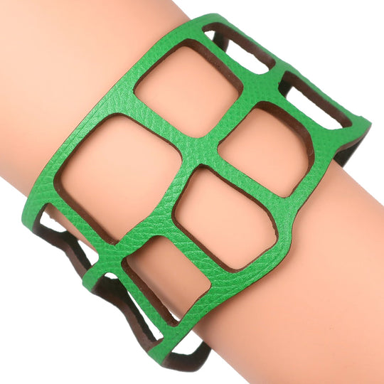 HERMES bracelet Togo Green petit ache ecaille Bangle Women Used Authentic