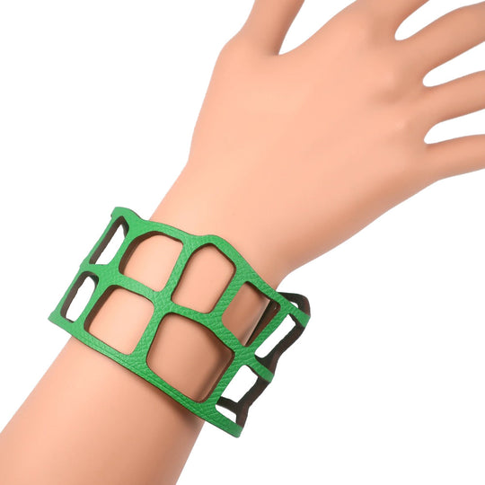 HERMES bracelet Togo Green petit ache ecaille Bangle Women Used Authentic