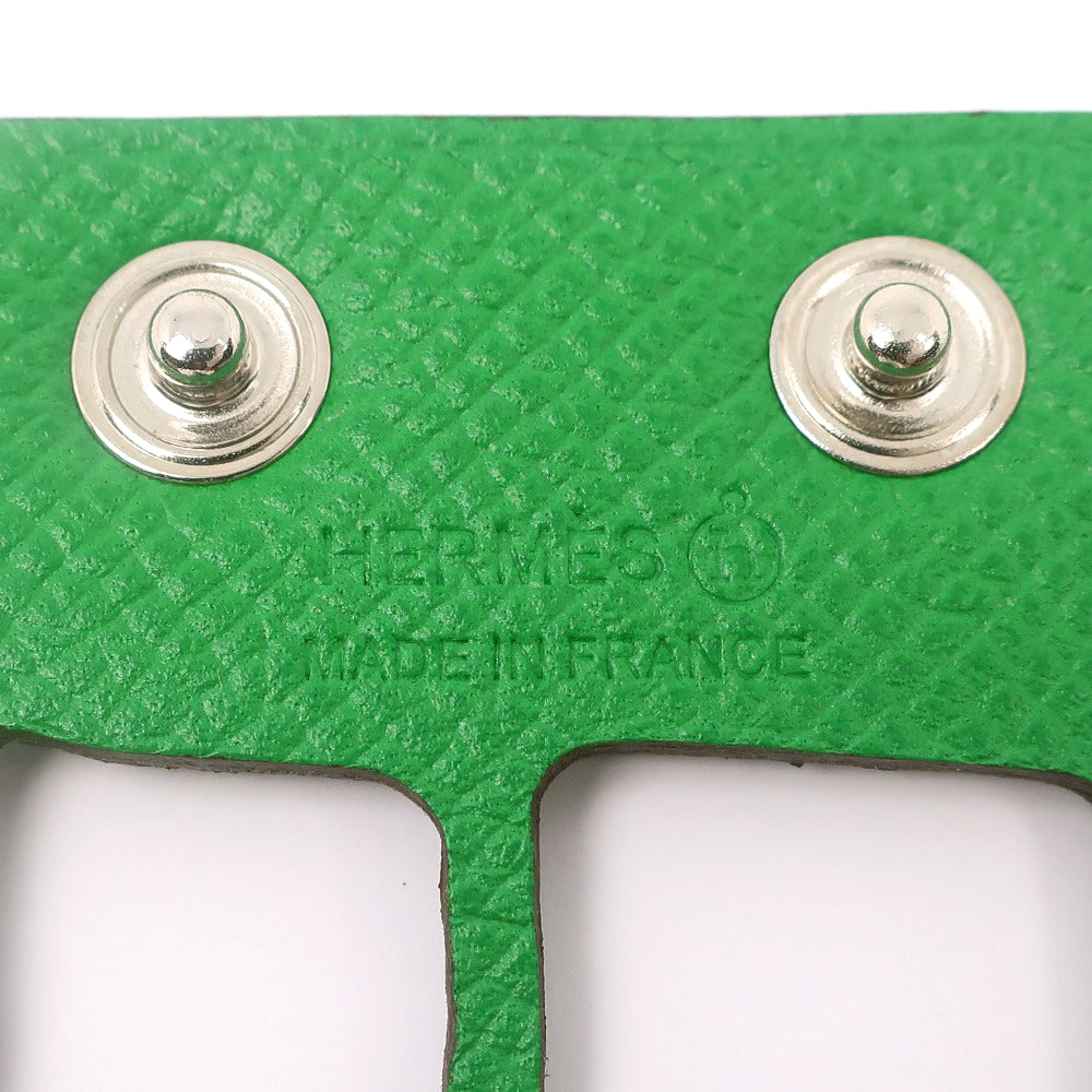 HERMES bracelet Togo Green petit ache ecaille Bangle Women Used Authentic