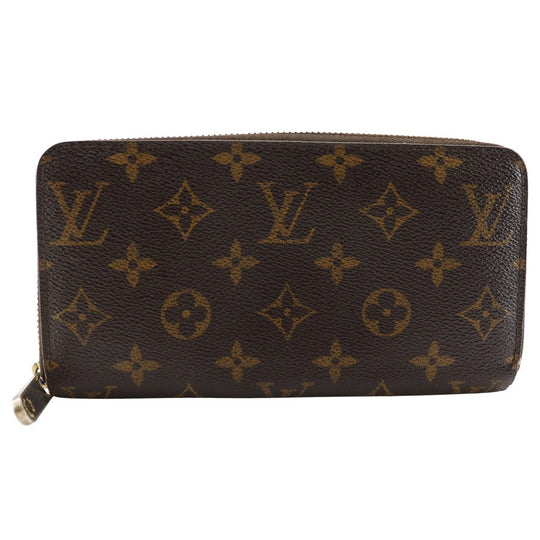 LOUIS VUITTON Long Wallet Purse M60017 Monogram canvas Brown Zippy wallet Women Used Authentic