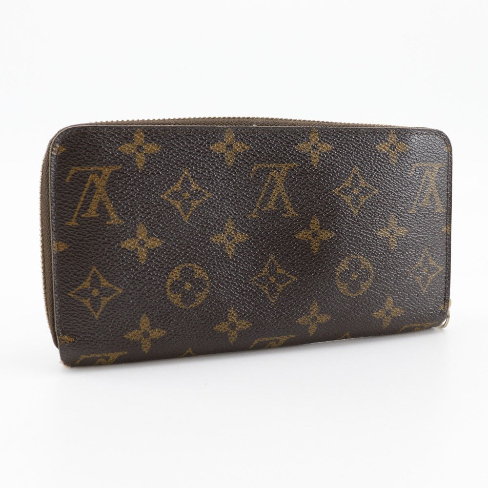 LOUIS VUITTON Long Wallet Purse M60017 Monogram canvas Brown Zippy wallet Women Used Authentic