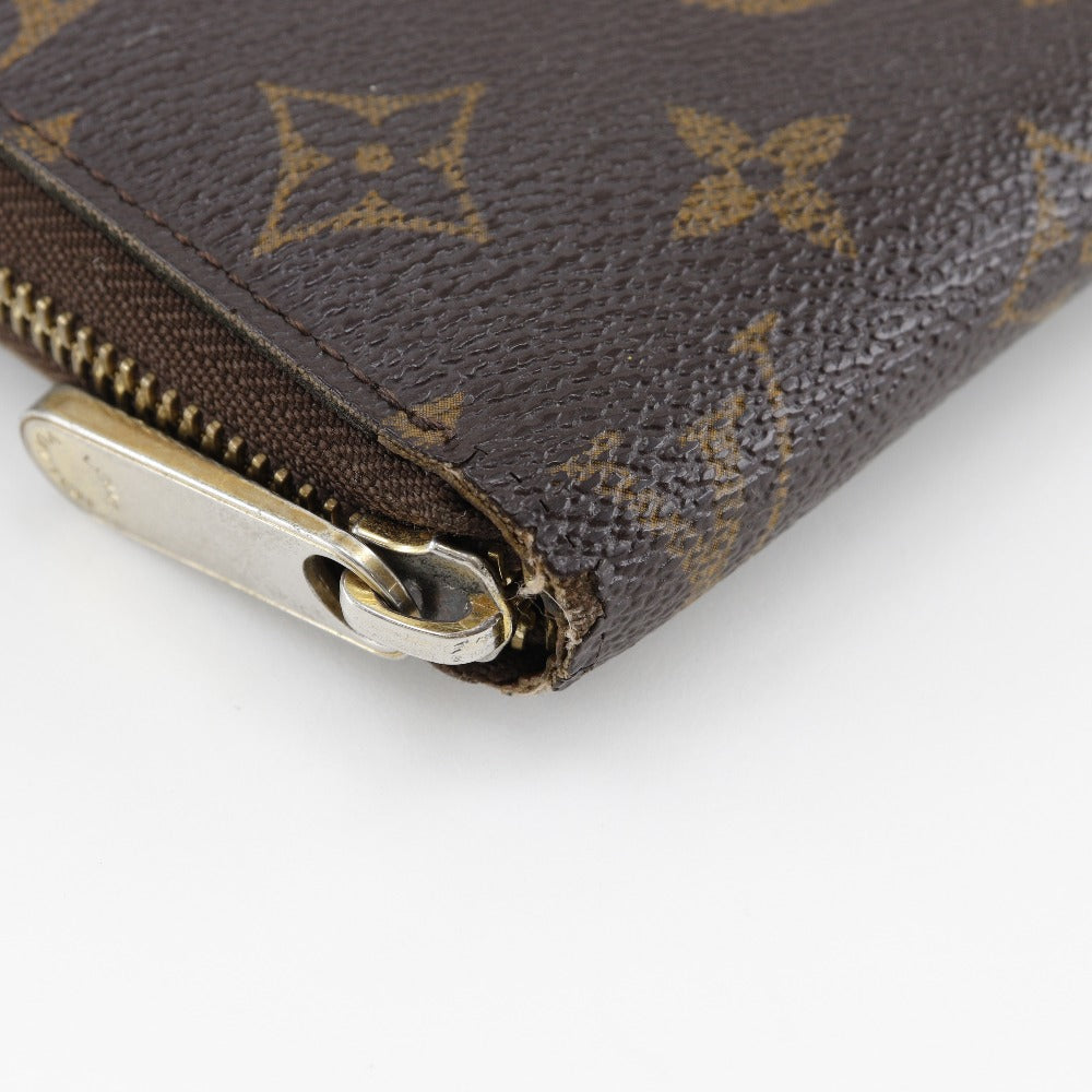 LOUIS VUITTON Long Wallet Purse M60017 Monogram canvas Brown Zippy wallet Women Used Authentic