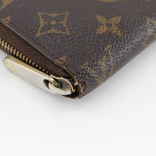 LOUIS VUITTON Long Wallet Purse M60017 Monogram canvas Brown Zippy wallet Women Used Authentic