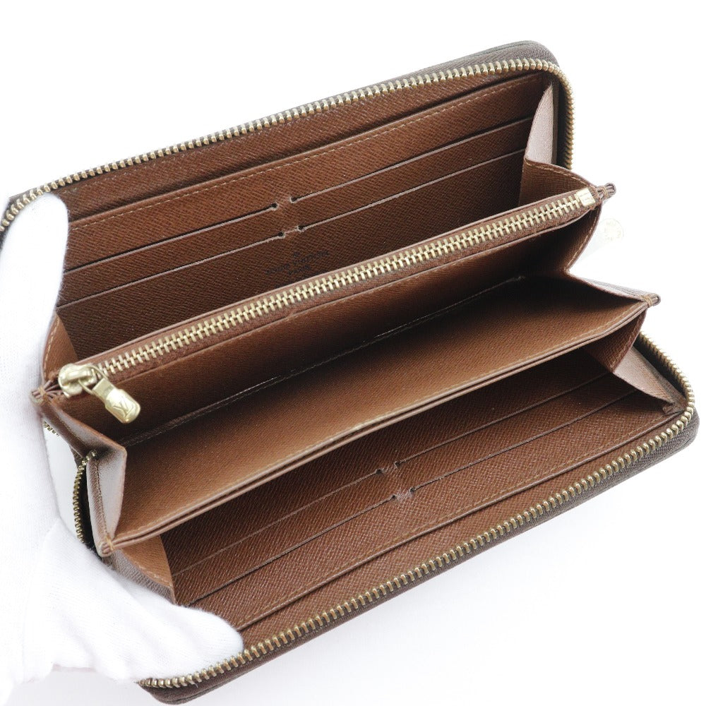 LOUIS VUITTON Long Wallet Purse M60017 Monogram canvas Brown Zippy wallet Women Used Authentic