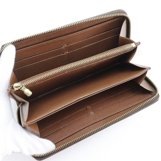 LOUIS VUITTON Long Wallet Purse M60017 Monogram canvas Brown Zippy wallet Women Used Authentic
