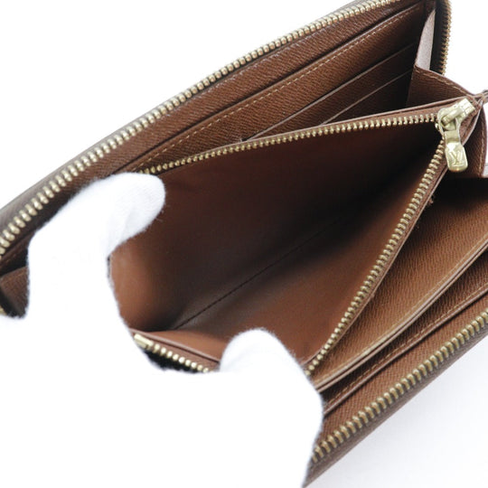 LOUIS VUITTON Long Wallet Purse M60017 Monogram canvas Brown Zippy wallet Women Used Authentic