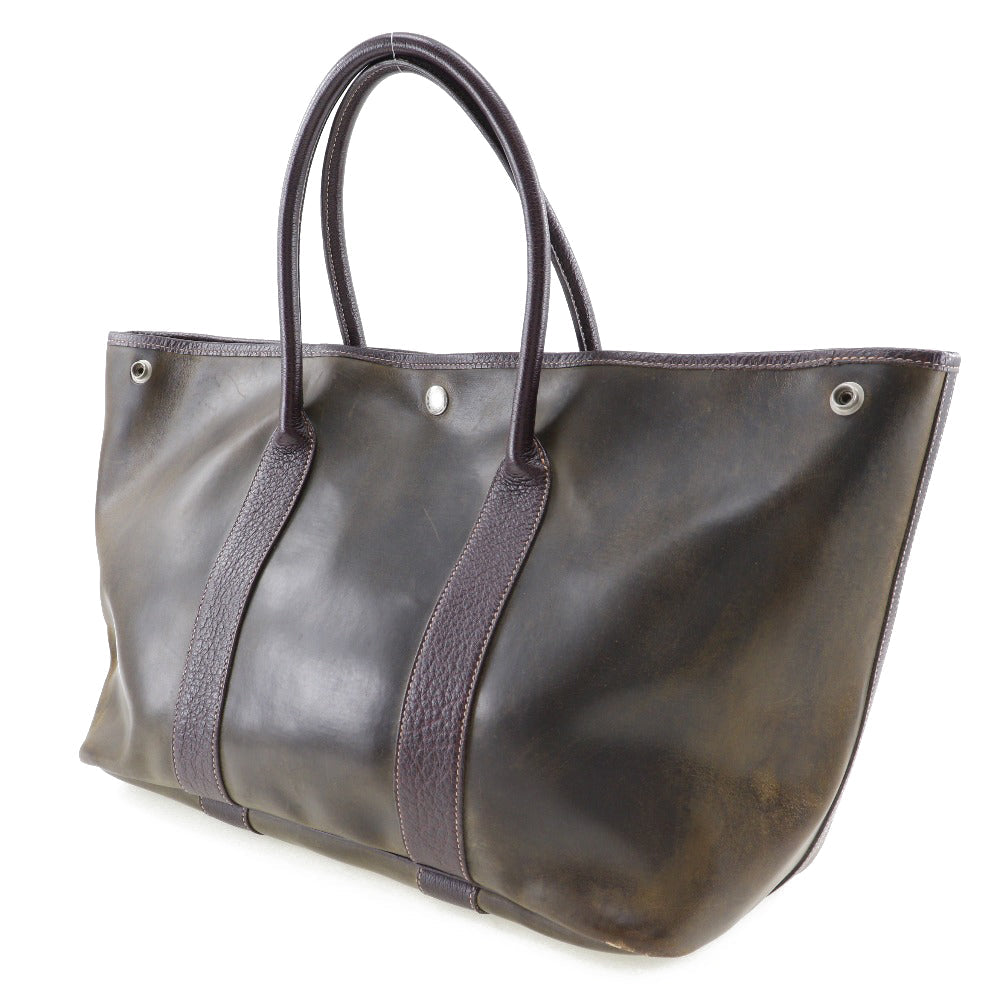HERMES Tote Bag Amazonia Brown Garden party PM mens(Unisex) Used Authentic