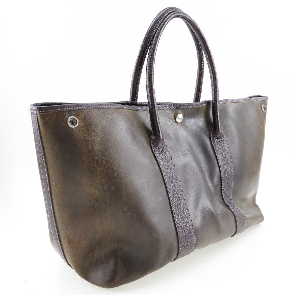 HERMES Tote Bag Amazonia Brown Garden party PM mens(Unisex) Used Authentic
