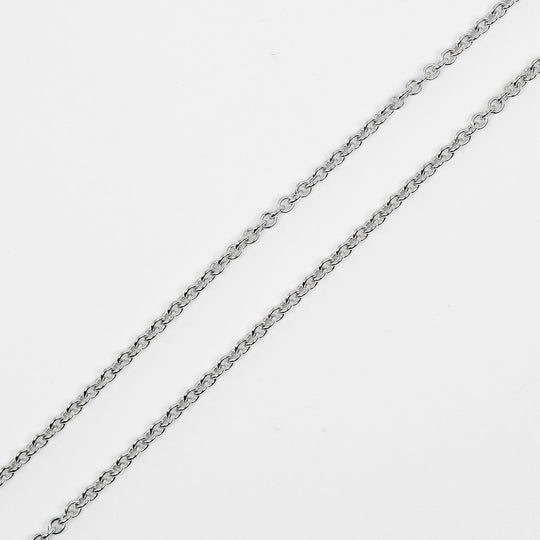 CARTIER Necklace K18 White Gold, Diamond Silver 2C Charm Women Used Authentic