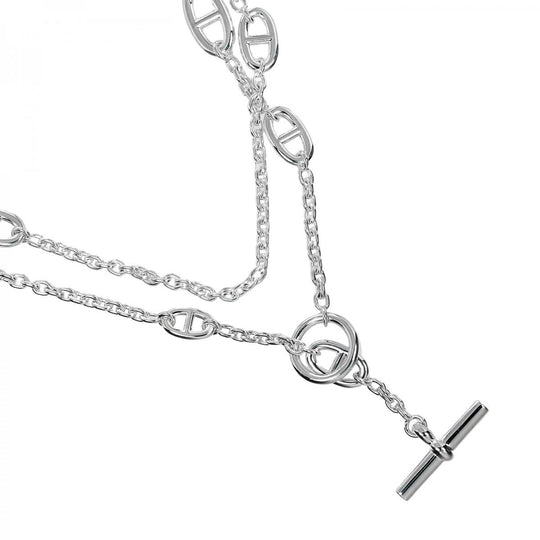 HERMES Necklace Silver925 Silver Chene Dunkle Farandole 160