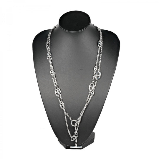 HERMES Necklace Silver925 Silver Chene Dunkle Farandole 160