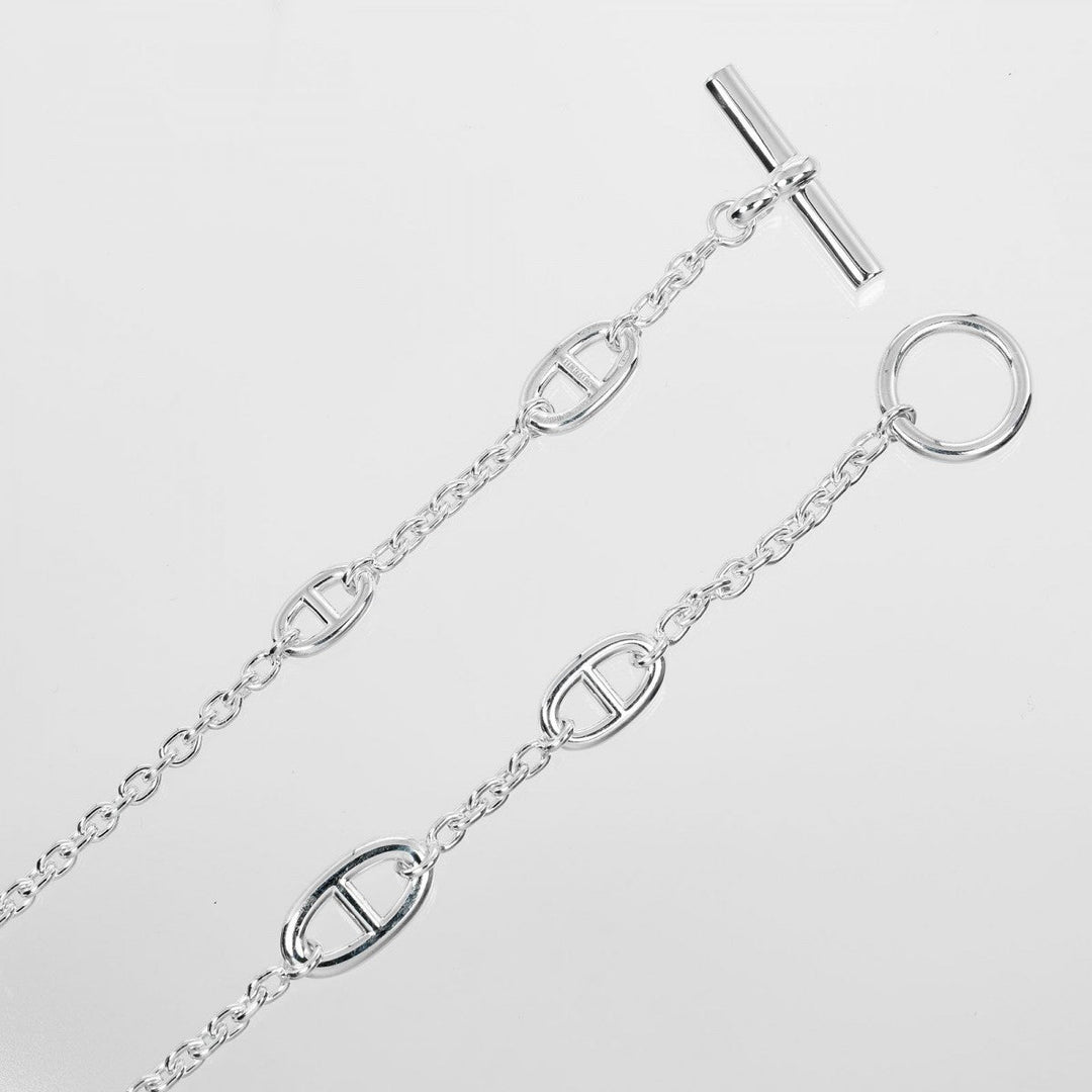 HERMES Necklace Silver925 Silver Chene Dunkle Farandole 160