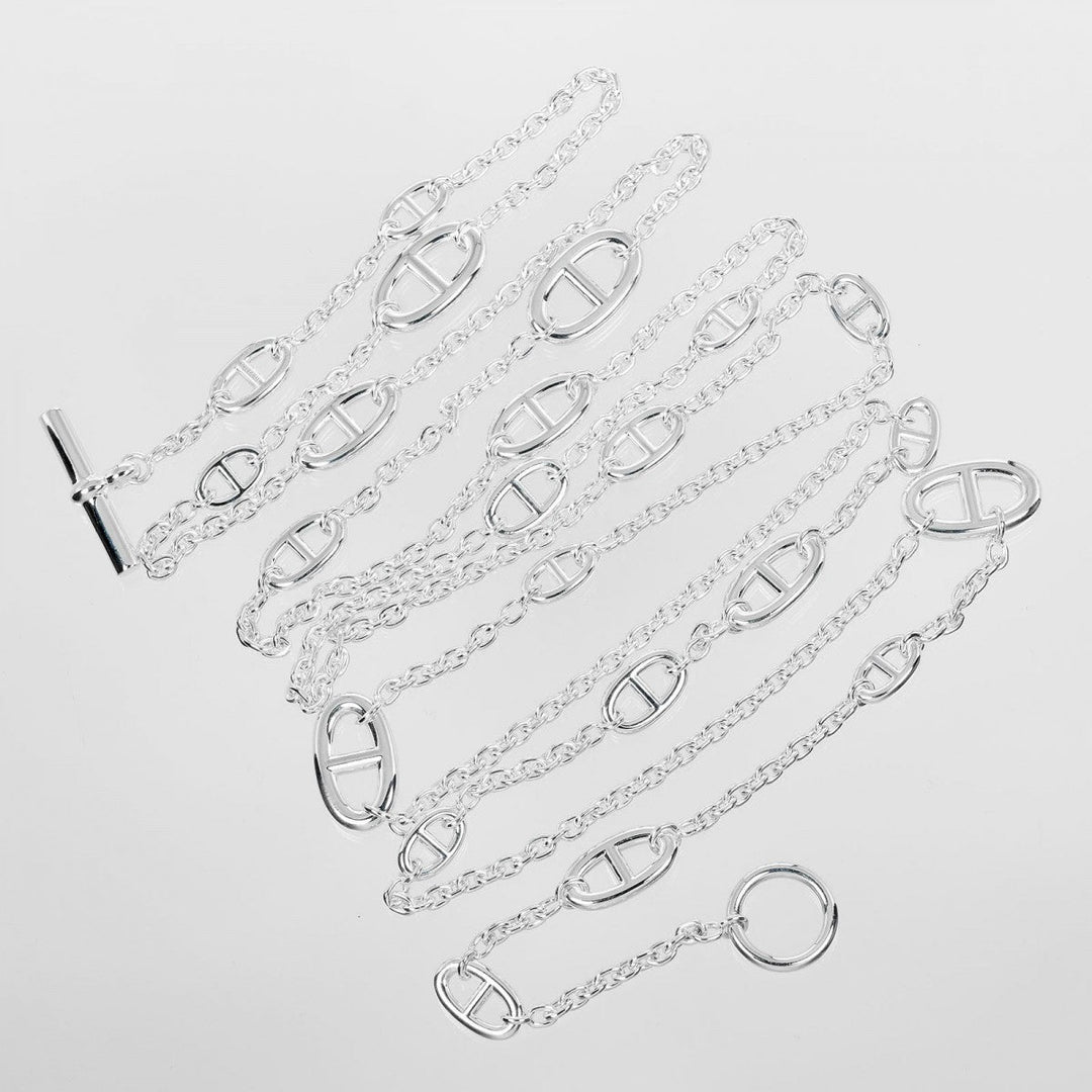 HERMES Necklace Silver925 Silver Chene Dunkle Farandole 160