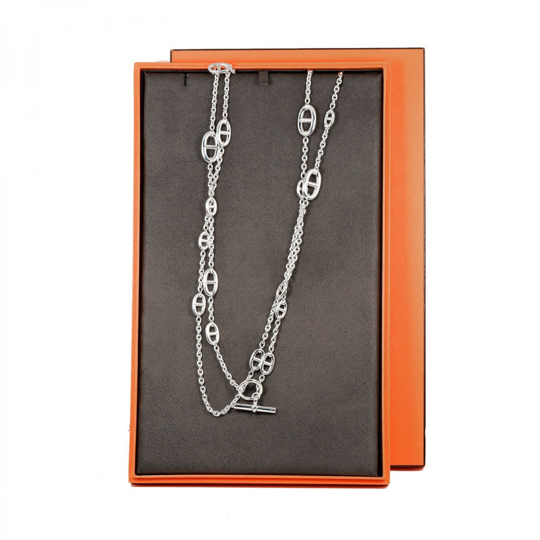 HERMES Necklace Silver925 Silver Chene Dunkle Farandole 160