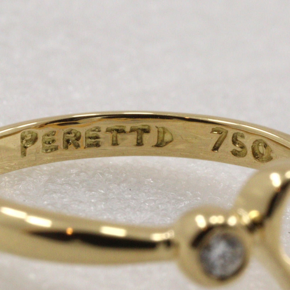 TIFFANY&Co. Ring K18 Yellow Gold, Diamond gold 2P diamond Elsa Peretti Open heart Women Used Authentic