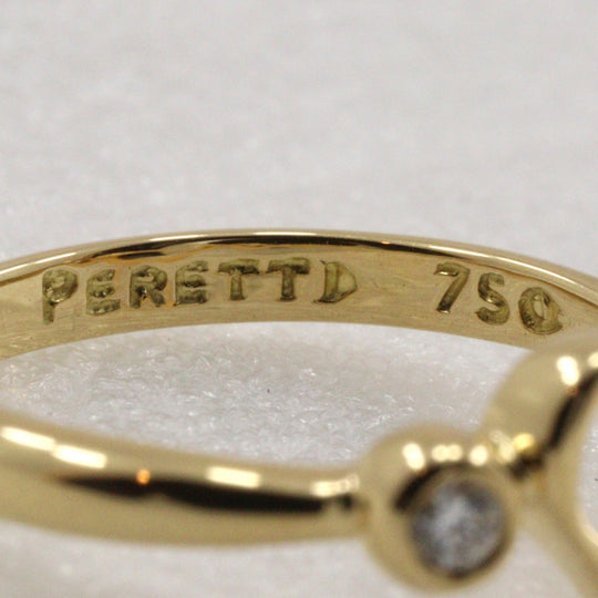 TIFFANY&Co. Ring K18 Yellow Gold, Diamond gold 2P diamond Elsa Peretti Open heart Women Used Authentic
