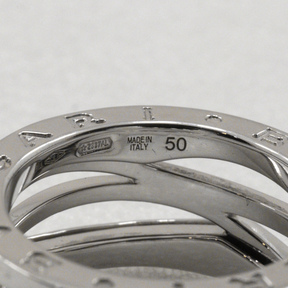 BVLGARI Ring K18 white gold Silver Be zero one B-zero1 Legend Women 50 Used Authentic