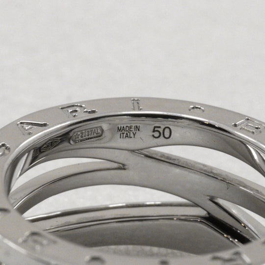 BVLGARI Ring K18 white gold Silver Be zero one B-zero1 Legend Women 50 Used Authentic