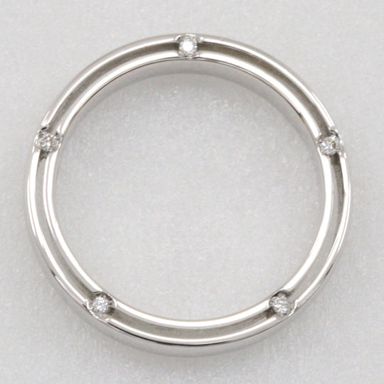 Damiani Ring K18 White Gold, Diamond Silver D side Women Used Authentic