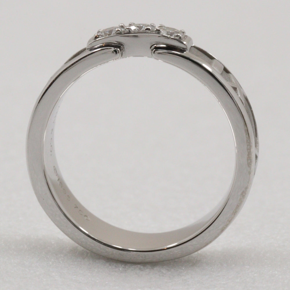 TIFFANY&Co. Ring K18 White Gold, Diamond Silver 3P diamond Atlas ring Women Used Authentic