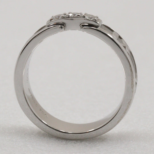 TIFFANY&Co. Ring K18 White Gold, Diamond Silver 3P diamond Atlas ring Women Used Authentic