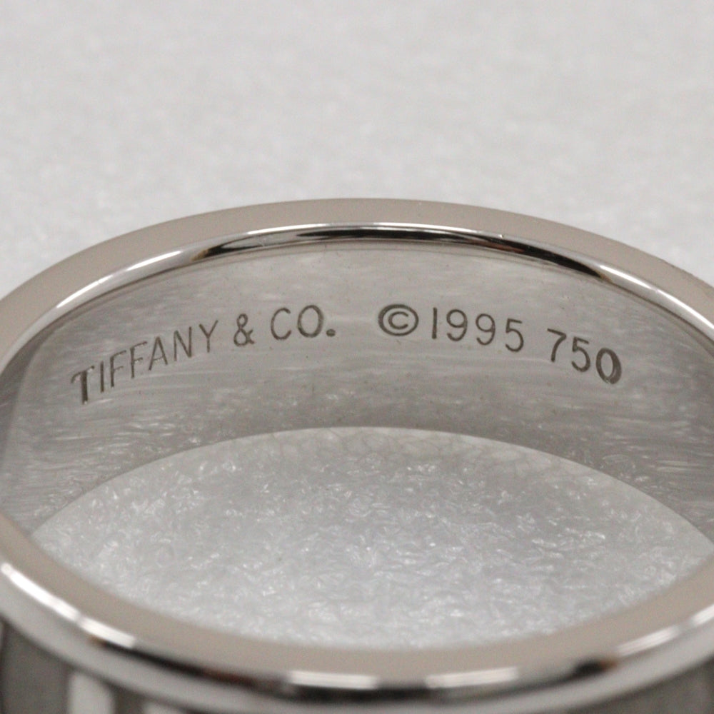 TIFFANY&Co. Ring K18 White Gold, Diamond Silver 3P diamond Atlas ring Women Used Authentic