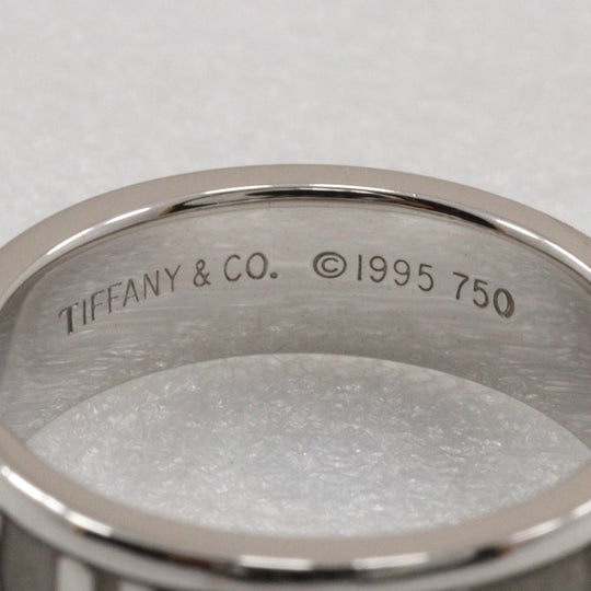 TIFFANY&Co. Ring K18 White Gold, Diamond Silver 3P diamond Atlas ring Women Used Authentic