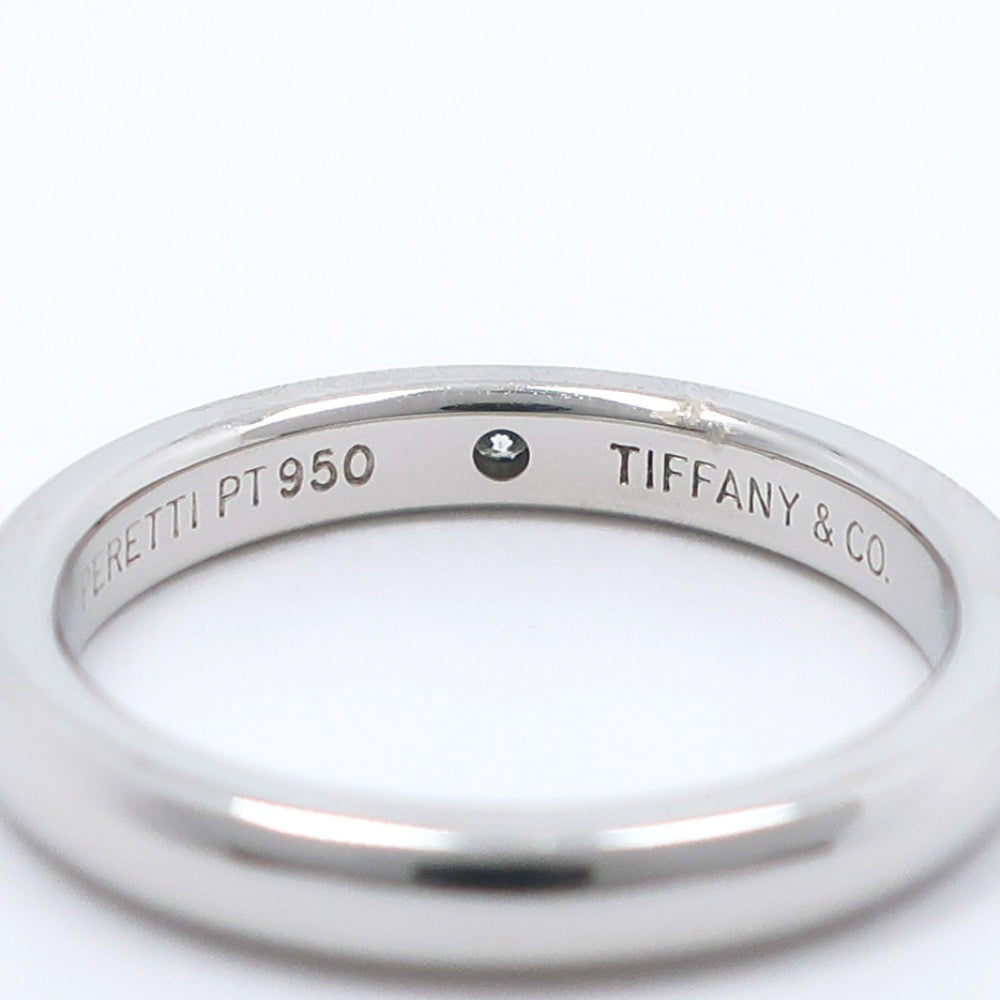 TIFFANY&Co. Ring Pt950Platinum, Diamond Silver Elsa Peretti Stacking band Women Used Authentic