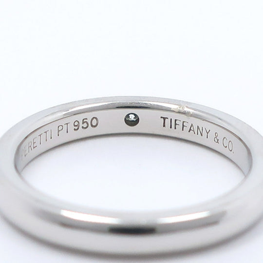 TIFFANY&Co. Ring Pt950Platinum, Diamond Silver Elsa Peretti Stacking band Women Used Authentic