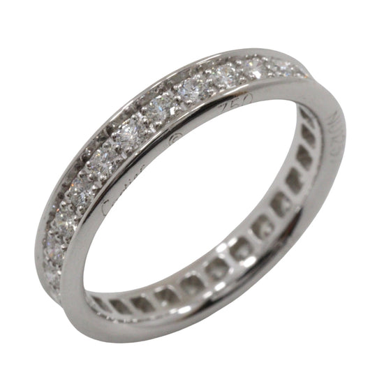 CARTIER Ring K18 White Gold, Diamond Clear, Silver Ballerina Eternity Women 48 Used Authentic