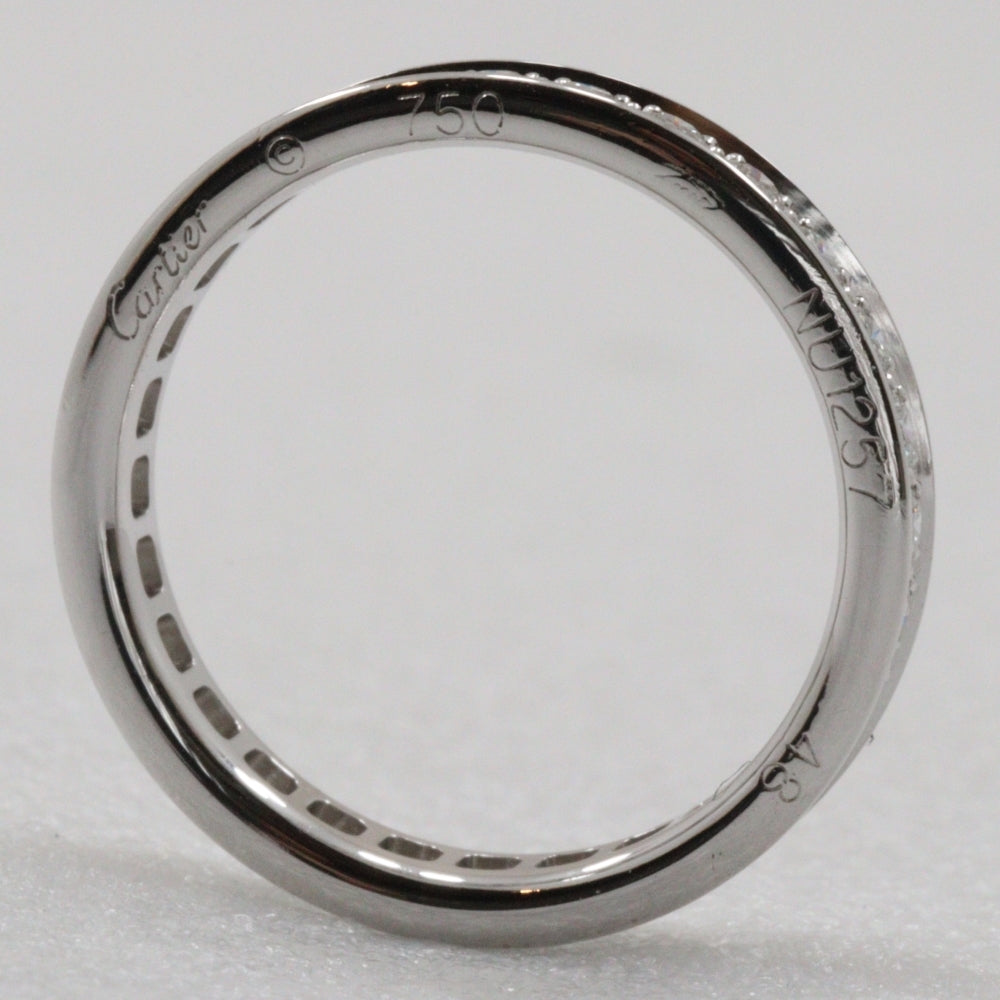 CARTIER Ring K18 White Gold, Diamond Clear, Silver Ballerina Eternity Women 48 Used Authentic