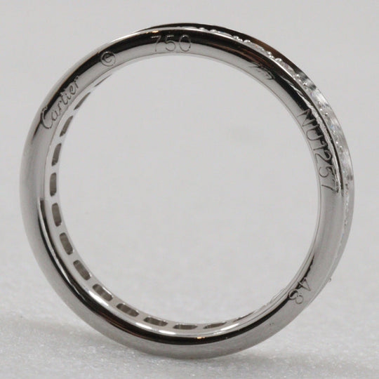 CARTIER Ring K18 White Gold, Diamond Clear, Silver Ballerina Eternity Women 48 Used Authentic