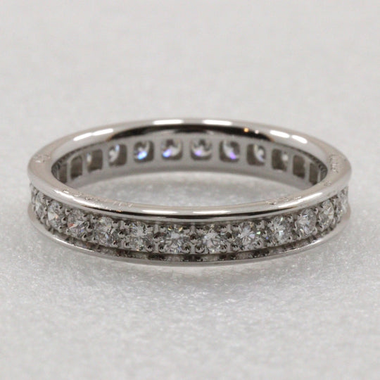 CARTIER Ring K18 White Gold, Diamond Clear, Silver Ballerina Eternity Women 48 Used Authentic
